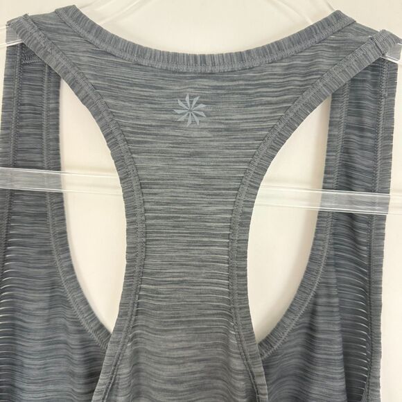 ATHLETA Lightweight Racerback Tank Top S Gray Heather Stripe Breathable EUC B12 - Picture 3 of 5